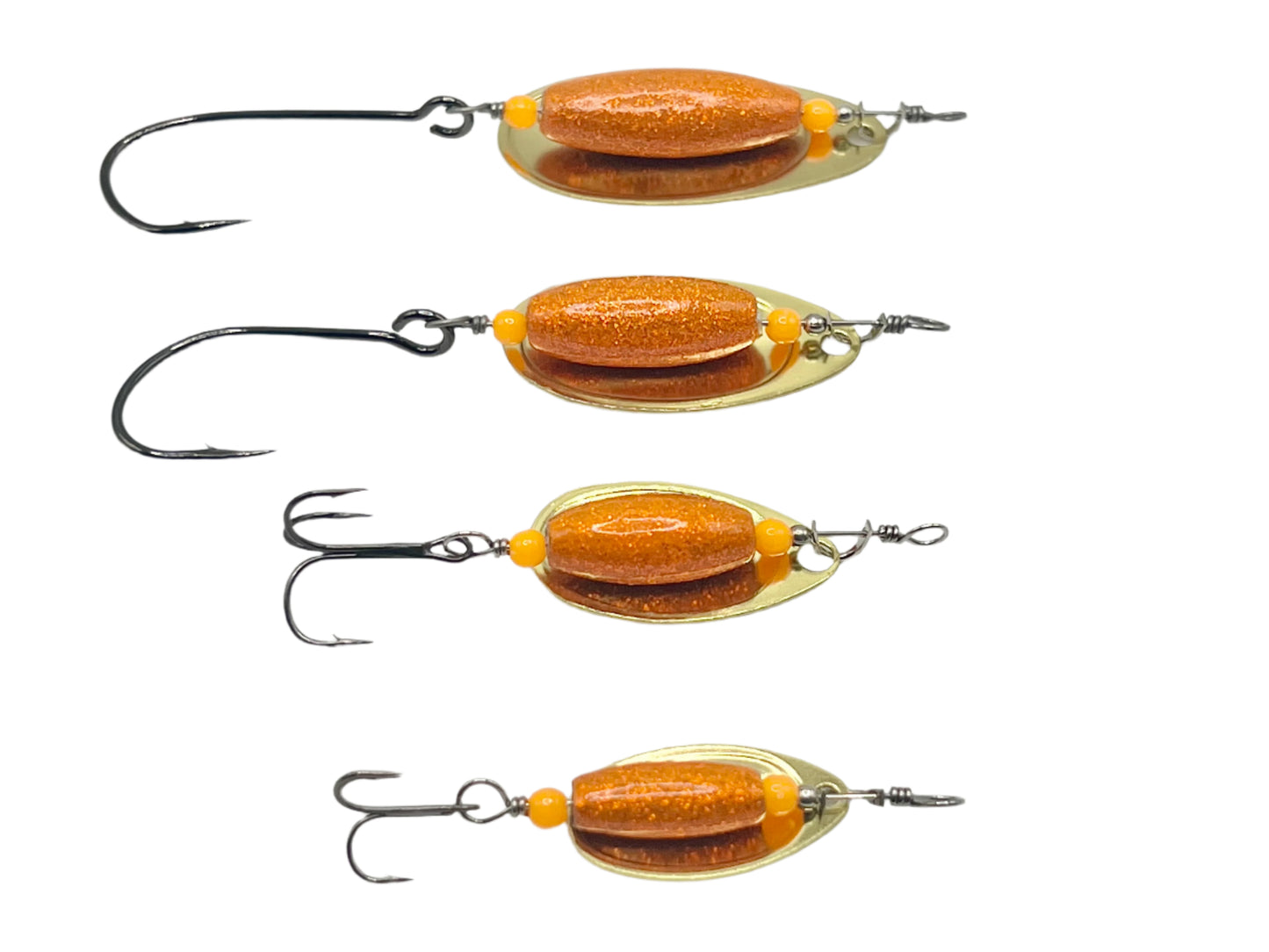 Traditional Spinner Series Disco Orange 3/4oz 1/2oz 3/8oz 1/8oz