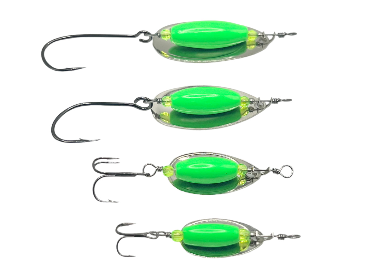 Traditional Spinner Series Lime Green 3/4oz 1/2oz 3/8oz 1/8oz