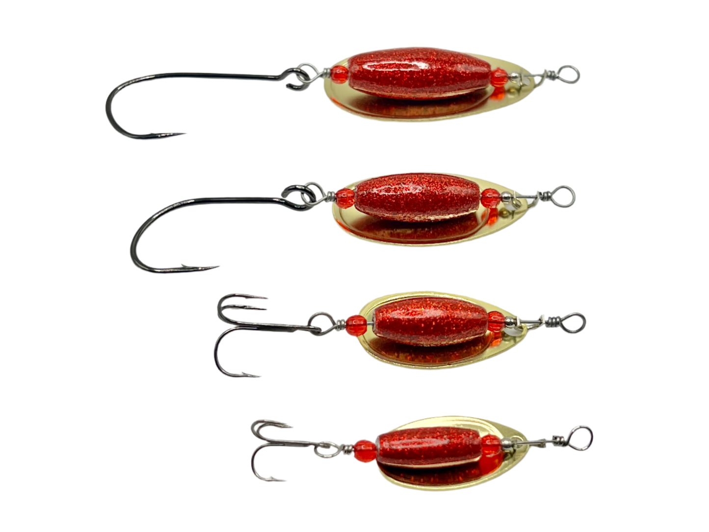 Traditional Spinner Series Disco Red 3/4oz 1/2oz 3/8oz 1/8oz