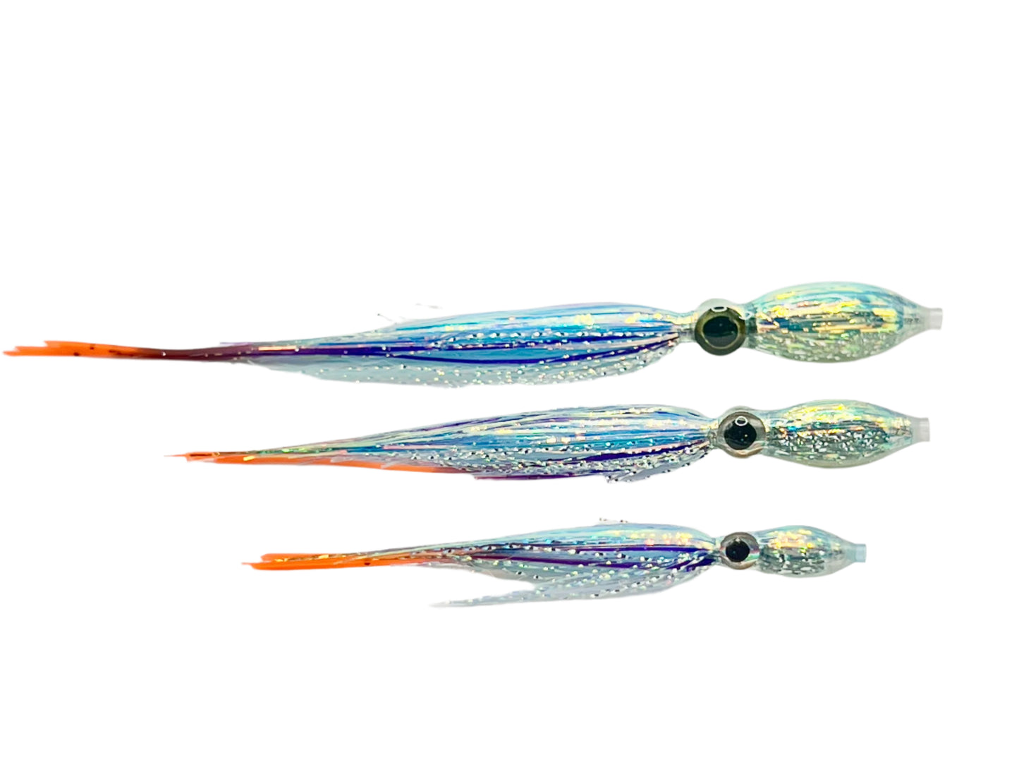 Big Eye Squid Series Blue Chrome 4”-3”-2”