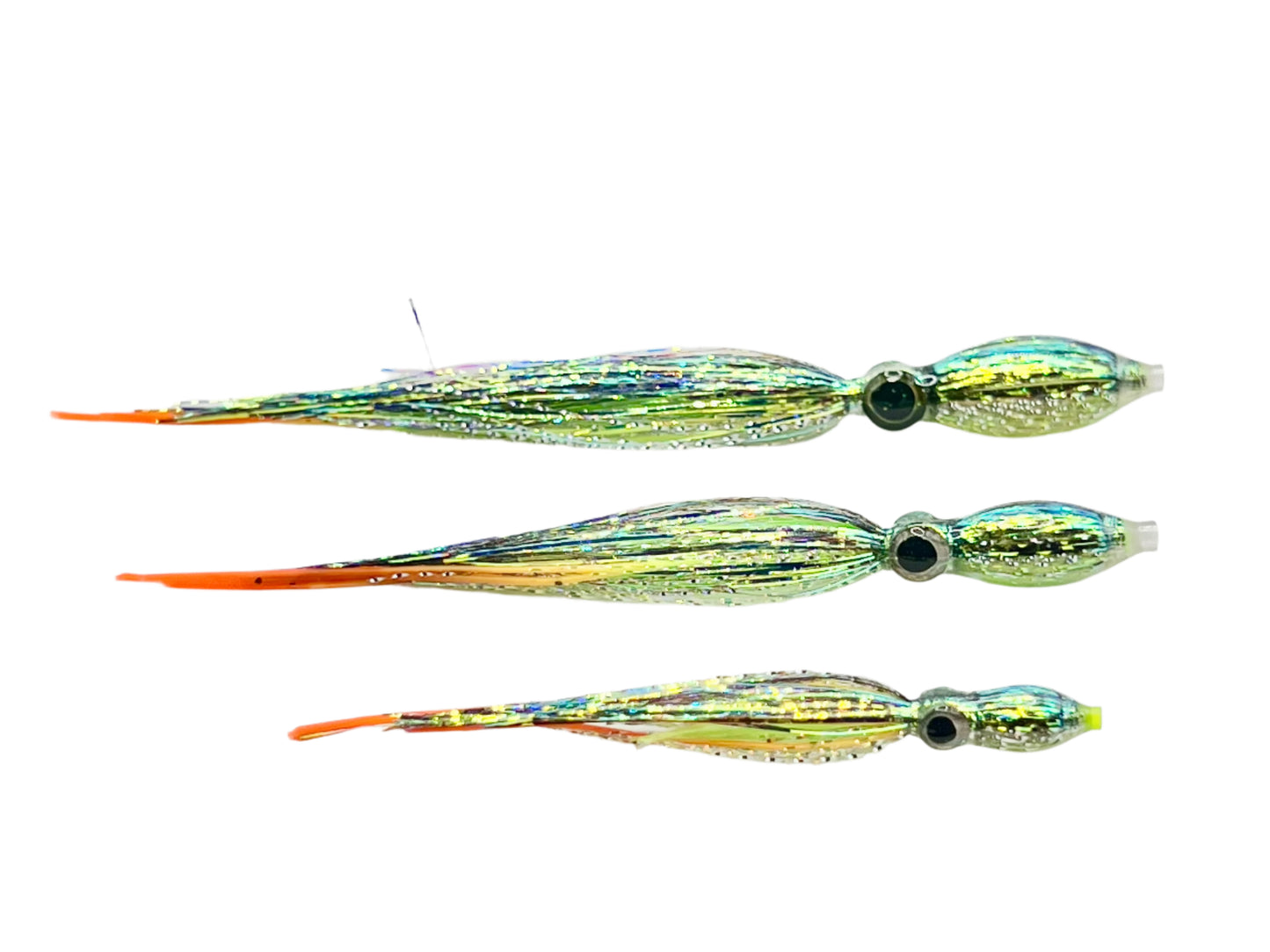Big Eye Squid Series Peacock Green Chrome 4”-3”-2”