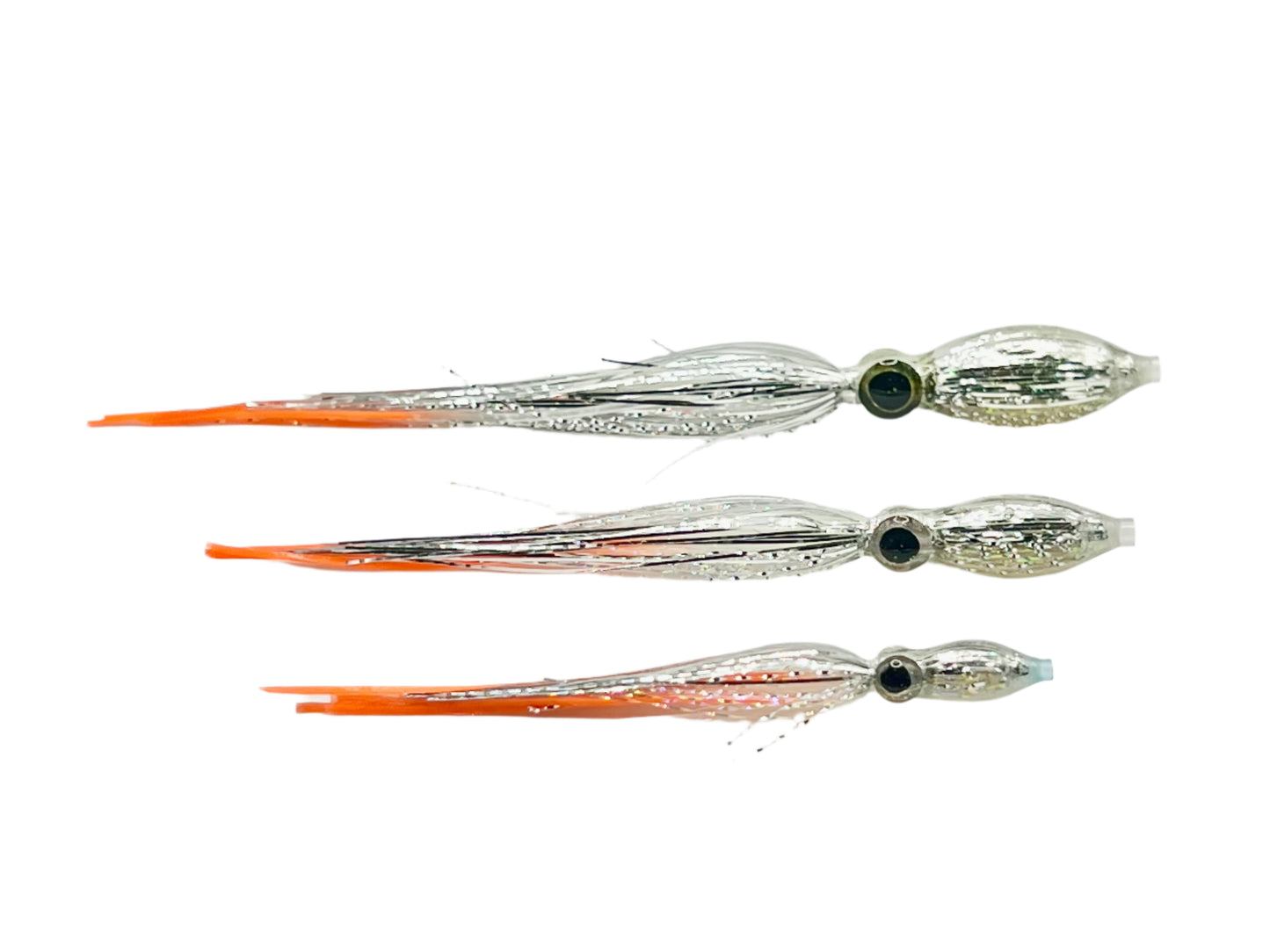 Big Eye Squid Series Silver Chrome 4”-3”-2”