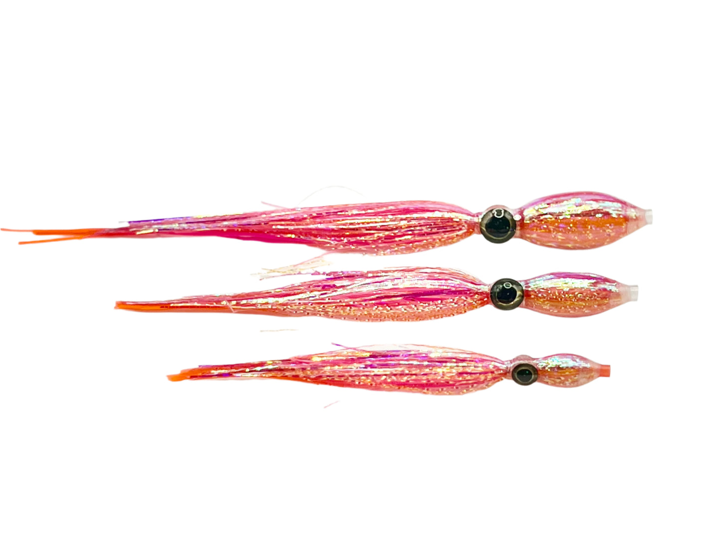 Big Eye Squid Series Red Chrome 4”-3”-2”