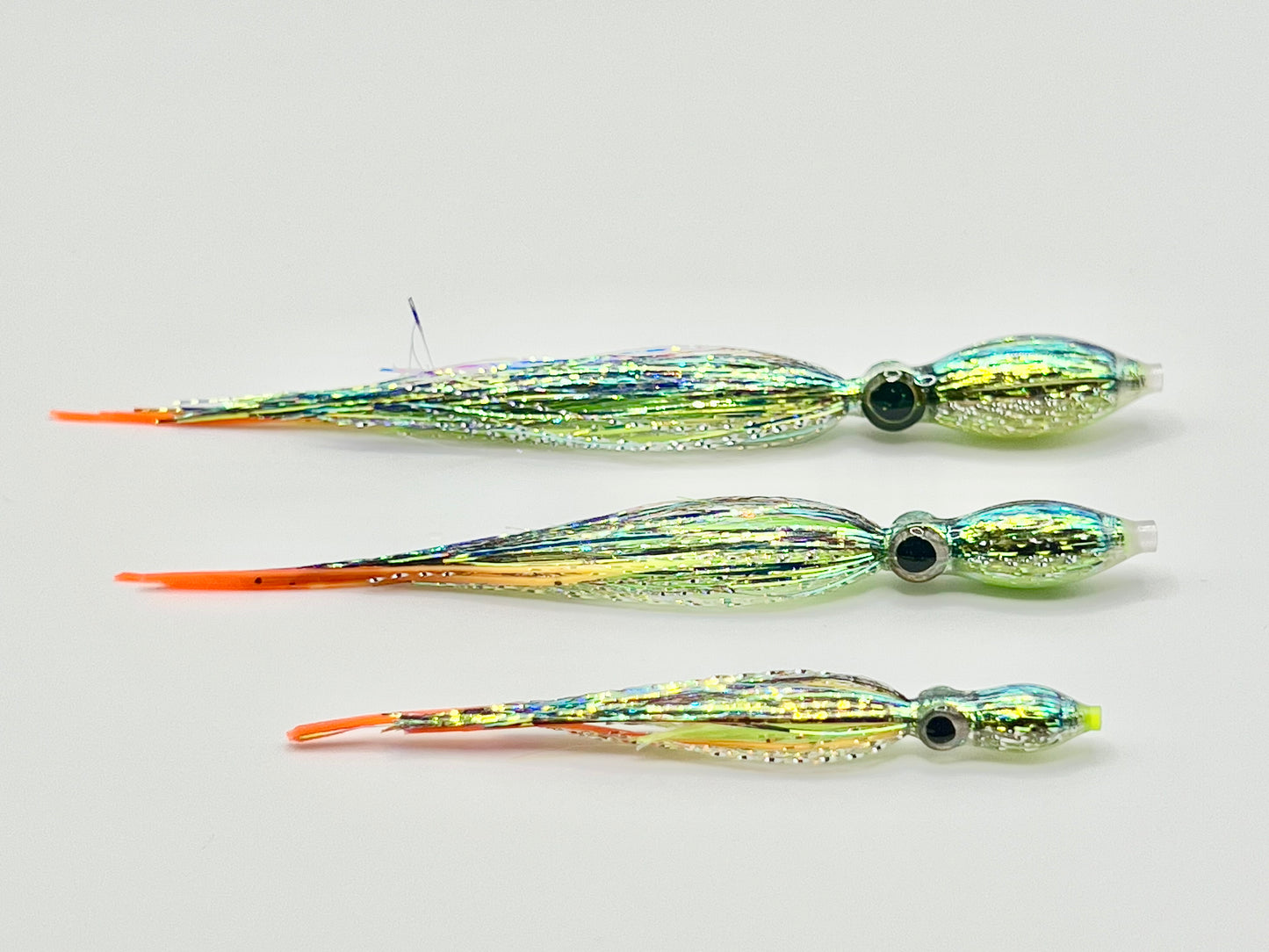 Big Eye Squid Series Peacock Green Chrome 4”-3”-2”